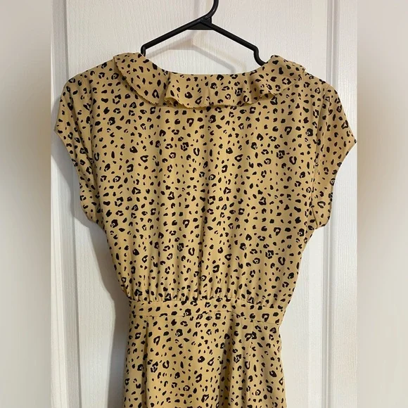 Aritzia Sunday Best Leopard Wrap Mini Flowy Lightweight V Neck Dress Size 4 - Picture 8 of 12
